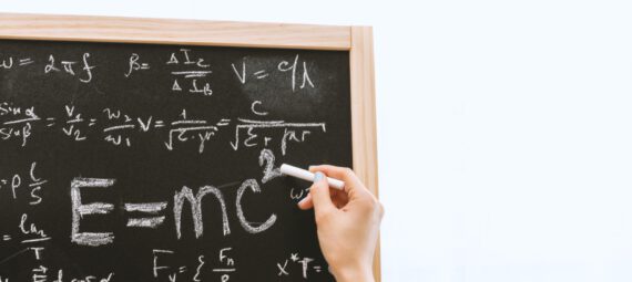 Blackboard with formulas